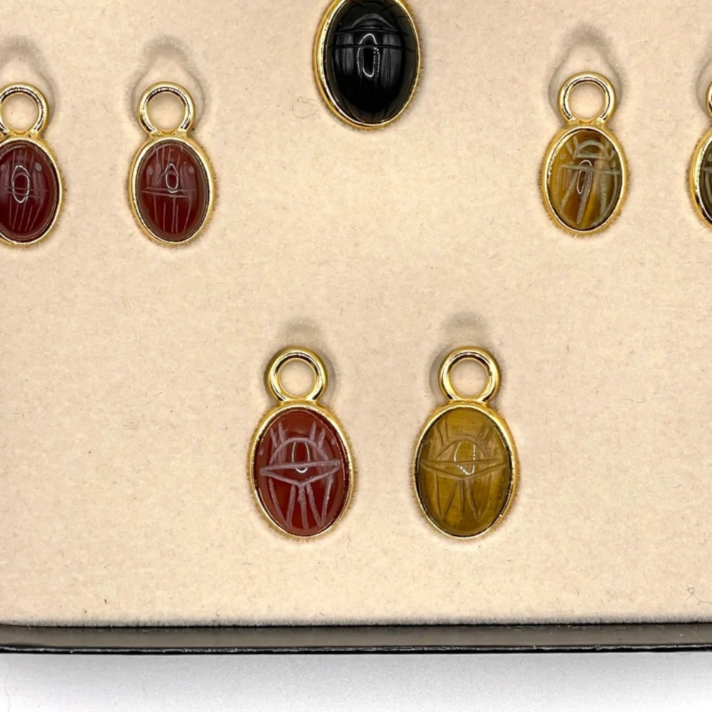 Weingeroff Signed QVC Interchangeable Pendant Pierced Earrings Scarab Set With B - Picture 9 of 12